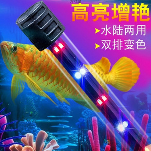 Fish tank lamp led colorful brightening lamp small fish tank lamp tricolor aquarium diving lighting factory wholesale