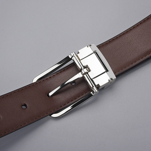 Belt Wholesale Business Pin Buckle Men's Genuine Leather Belt Men's Belt Clip Two-Layer Cow Leather Belt Men's Genuine Leather