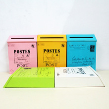 复古邮箱 铁皮信箱挂墙意见箱邮筒家居装饰拍摄道具墙壁墙面壁饰