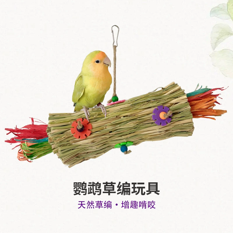 Маленькие и средние попугаи жуют игрушки, соломинки из кукурузной шелухи, рвут и разрушают принадлежности для птиц, черный феникс-пиона поднимается, чтобы снять скуку.