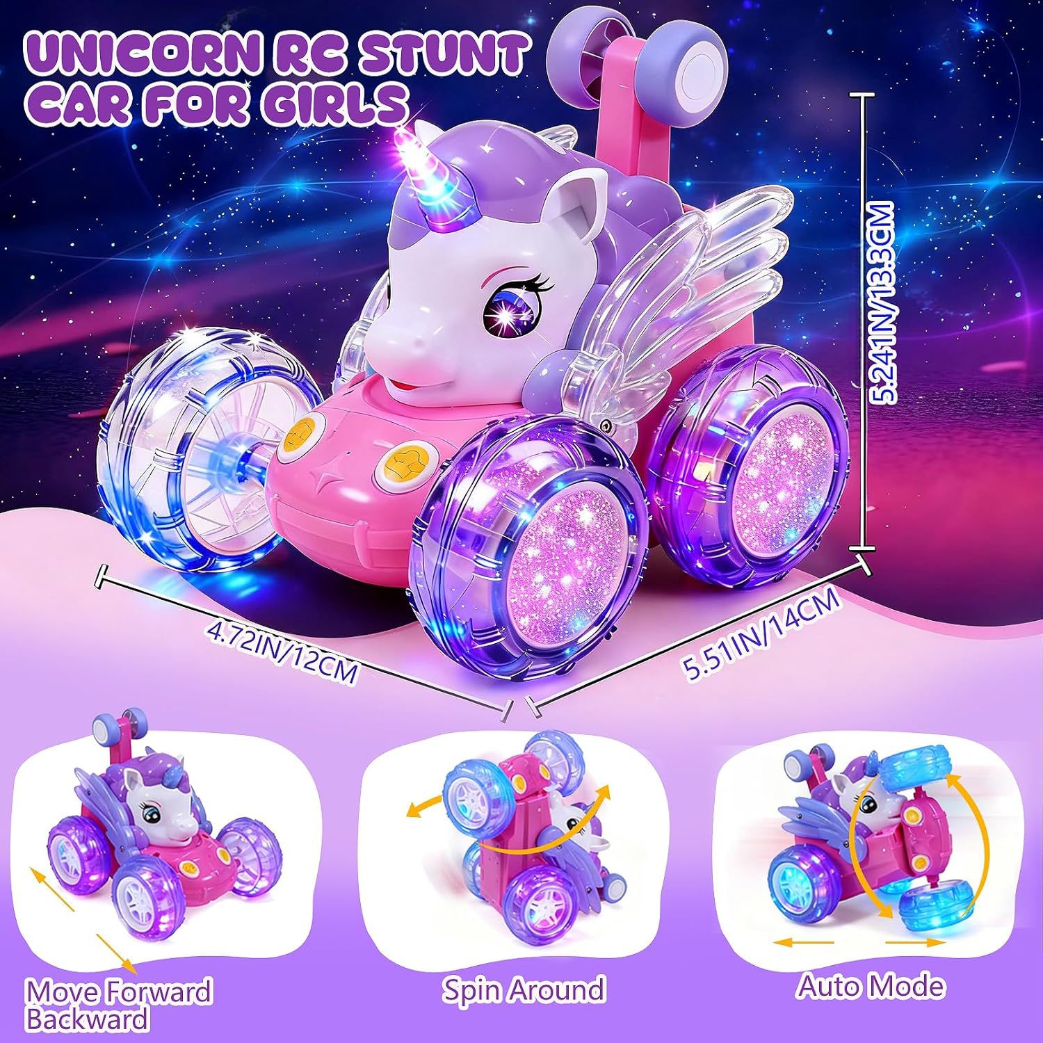 2.4g Stunt Remote Control Car Spider Unicorn 360-degree Rolling Light...