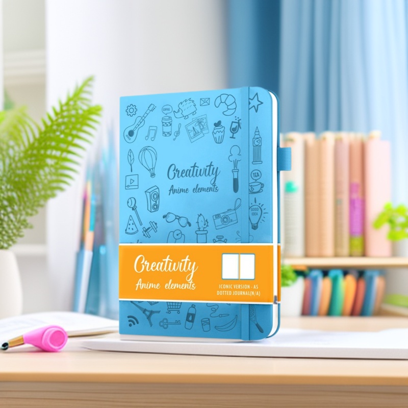 Amazon popular creatividad cuaderno a5 bloc de notas matriz de puntos línea horizontal página interior cinta de dos colores al por mayor