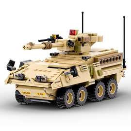 12款3511火炮装甲车小颗粒儿童拼装积木玩具跨境批发兵步战车火箭