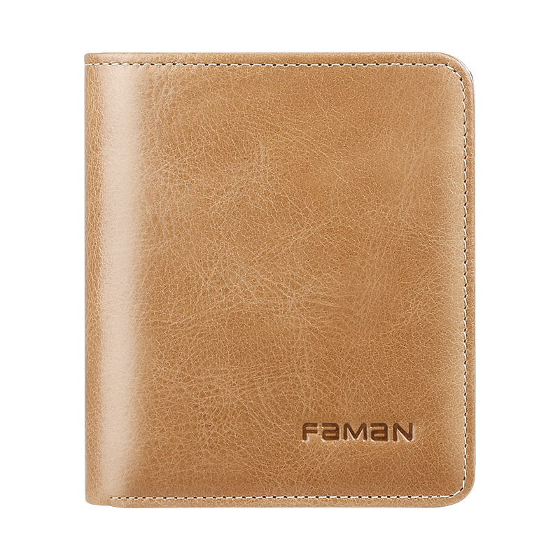 Venta directa de fábrica billetera de cuero ultrafina para hombre simple mini piel de vaca de primera capa de verano billetera para hombre de venta caliente