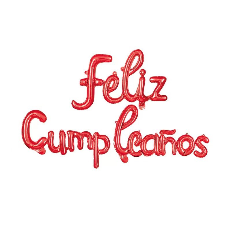 feliz año nuevo español inglés feliz cumpleaños globos Feliz año nuevo letras unificadas