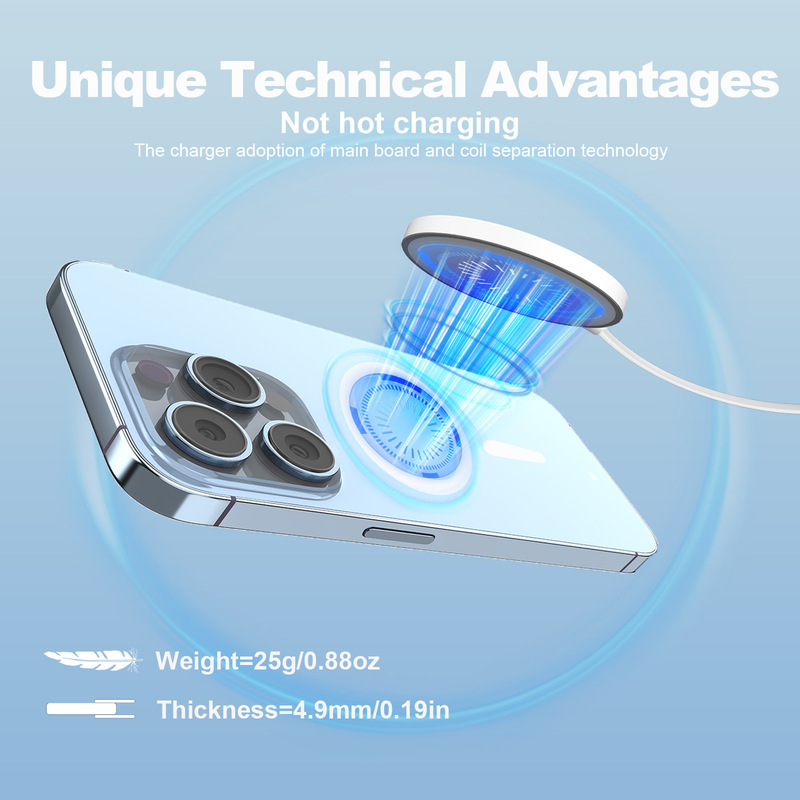 新しいプライベートモデルの超薄型 magsafe 磁気ワイヤレス充電器は、Apple 15 iphone16pro 磁気吸引に適しています|undefined