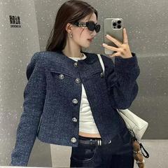 2025秋季新款小香风外套女士早秋短款复古高级休闲宽松长袖上衣