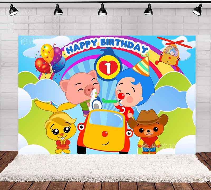 Clown magician birthday background cloth birthday party decoration supplies cute cartoon photo background birthday banner
