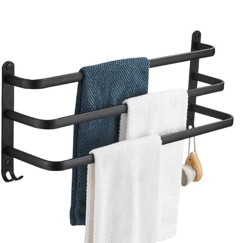 Agujero sin clavos espacio toallero de aluminio Barra de toalla barra individual baño barra colgante sin clavos