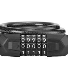 Bicycle anti-theft steel wire lock 5-digit password, bold and extended steel cable lock, electric mountain bike password chain lock