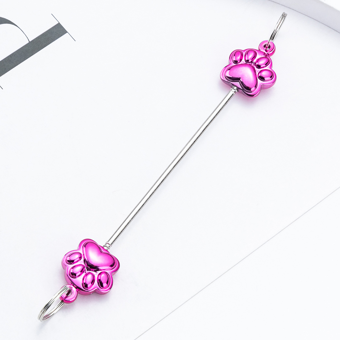 Creativo diy varilla de cuentas de garras de gato multicolor nuevo accesorio de llavero de cuentas varilla de cuentas de metal multicolor