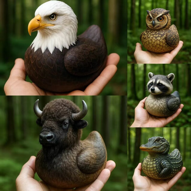 国境を越えた新しい「野生動物の驚異」アヒルコレクションアヒルの装飾品ギフト|undefined