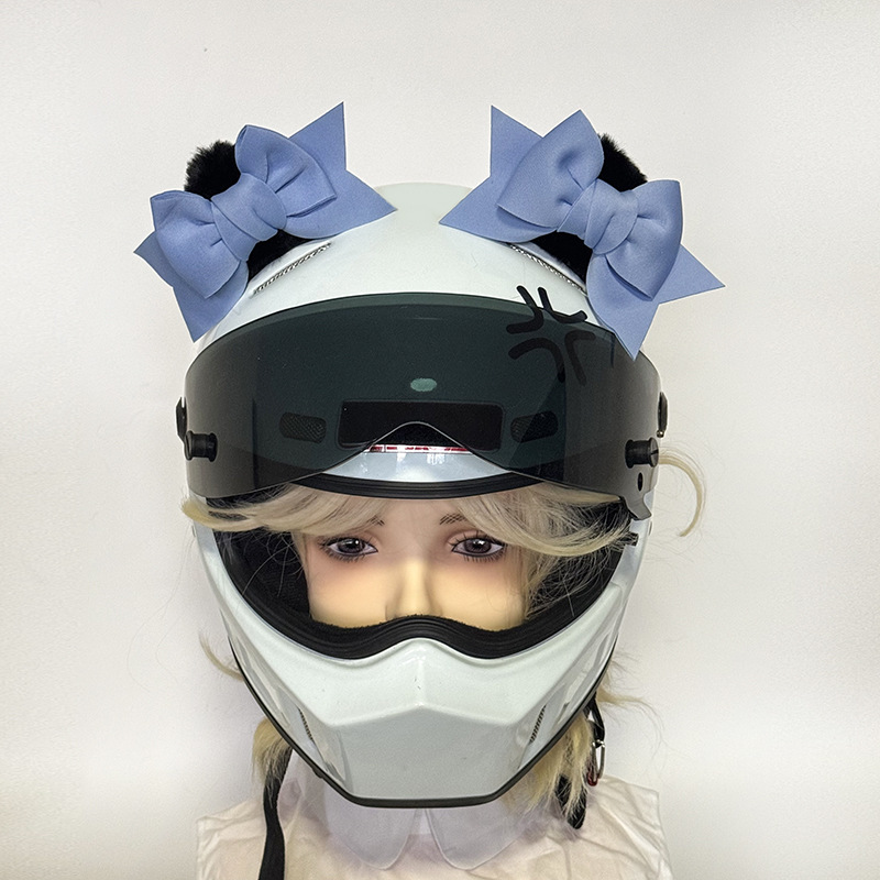 Helmet Decoration: Auto Parts and Accessories - cat-ear-bow-blue-black-pair-of-ears-no-helmet