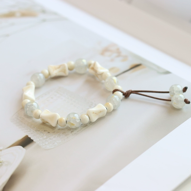 Qianshan Muxue Новый китайский стиль Цзиндэчжэнь Керамический браслет Художественный браслет из стеклянных бусин Свежий стиль Женские украшения 249.