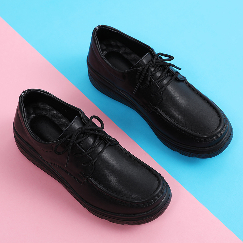 Lace-Up Nurse Shoes for Women in Autumn and Winter, Breathable, Soft-Soled, Non-Slip, Thick-Soled Medical Work Shoes, Black, Cross-Border Dropshipping Lace-Up Nurse Shoes for Women in Autumn and Winter, Breathable, Soft-Soled, Non-Slip, Thick-Soled Medical Work Shoes, Black, Cross-Border Dropshipping