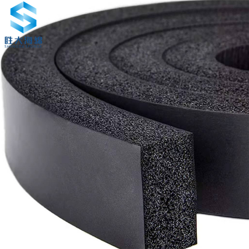 厂家供应黑色NBR丁腈橡胶密封发泡条 藤椅高弹防撞泡棉条38*11MM