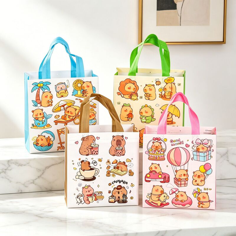 Cute Capybara Series Laminated Non-Woven Fabric Tote Bag Children's Gift Bag High-End Souvenir Empty Bag Cute Capybara Series Laminated Non-Woven Fabric Tote Bag Children's Gift Bag High-End Souvenir Empty Bag