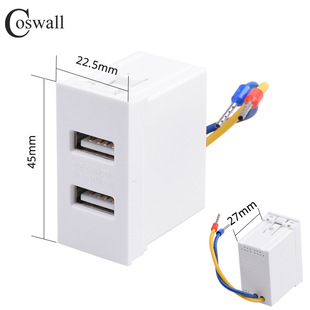 Type 45 Embedded Dual USB Module Chassis Cabinet Charging Pile Wall Socket a Port Buckle 2Usb Function Key