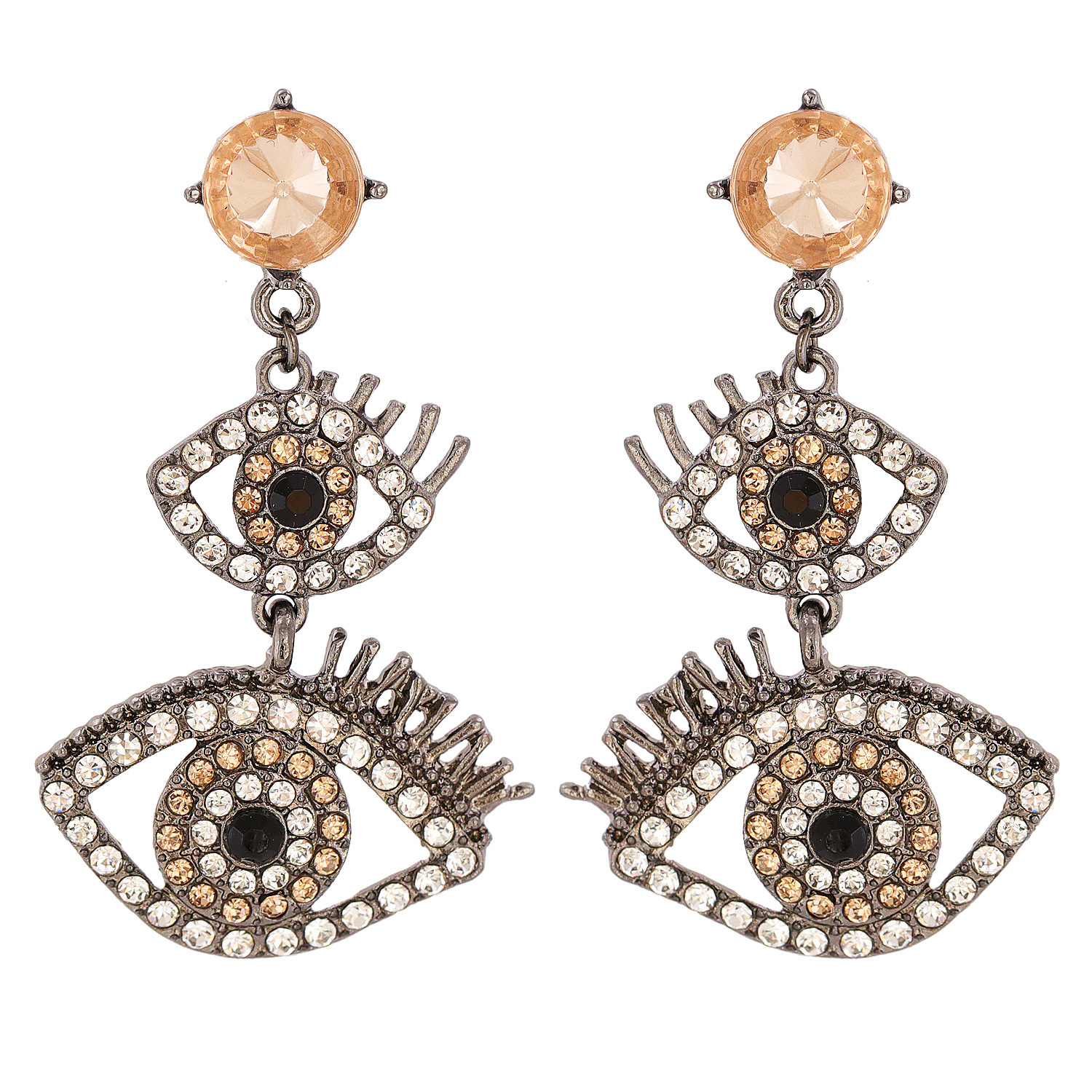 Fashion Eyelashes Diamond Earrings display picture 9