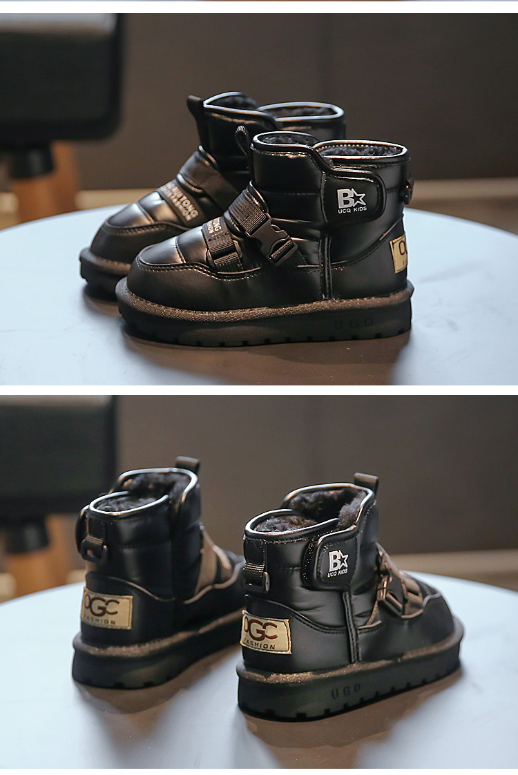 Bottes de neige d'hiver pour enfant chaussures fourrées chaudes_voghion.com