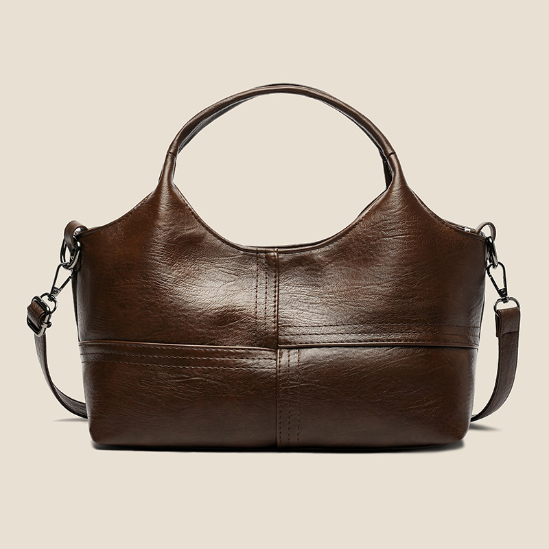 Cross-border retro 2026 new fashion versatile casual mom bag, simple high-quality texture shoulder and crossbody bag for women