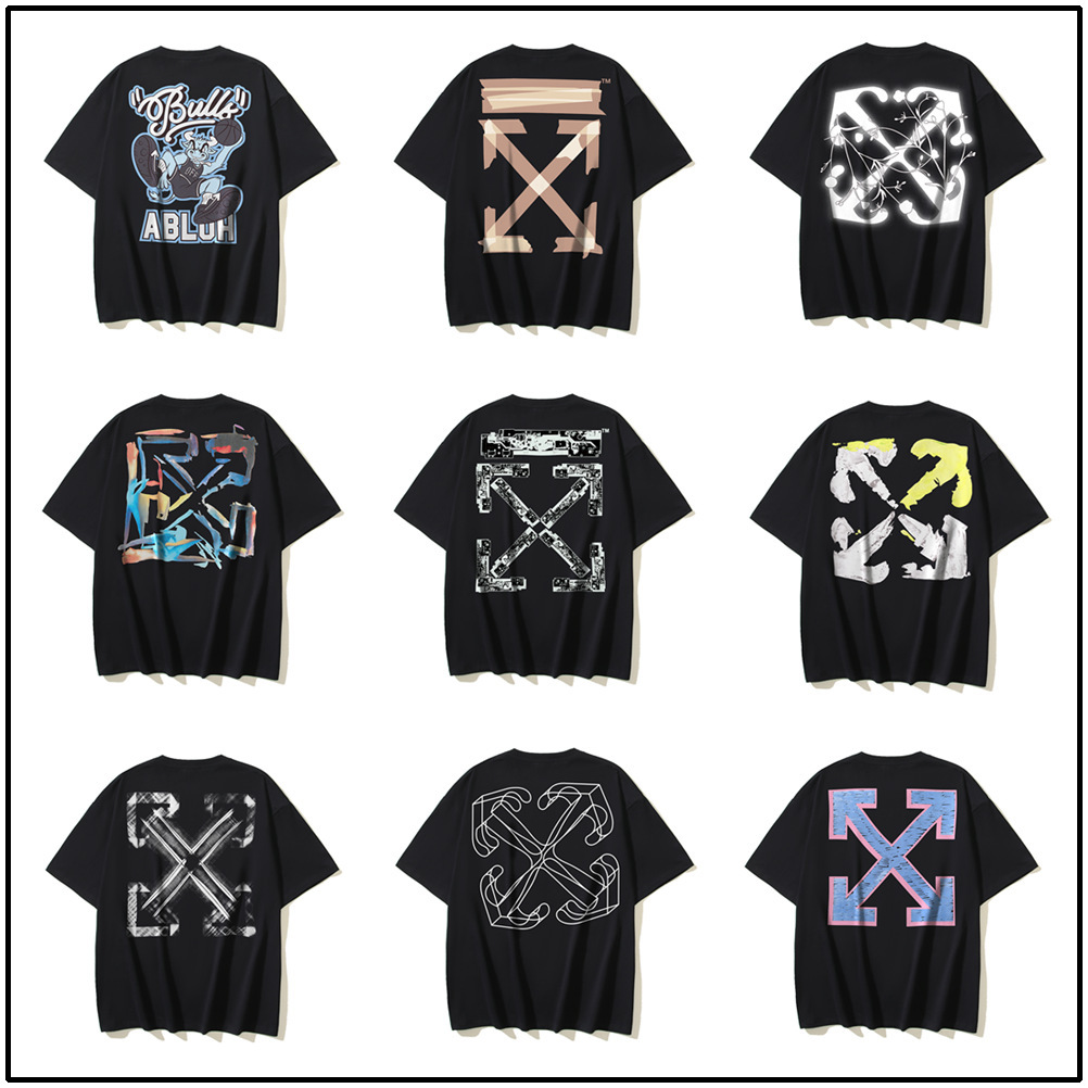 2023夏季新款欧美潮牌OW公牛篮球NBA短袖男女情侣大码宽松T恤