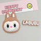 large labubu cloth accessories mobile phone flat shell pvc patch diy accessories slippers buckle decorative stickers