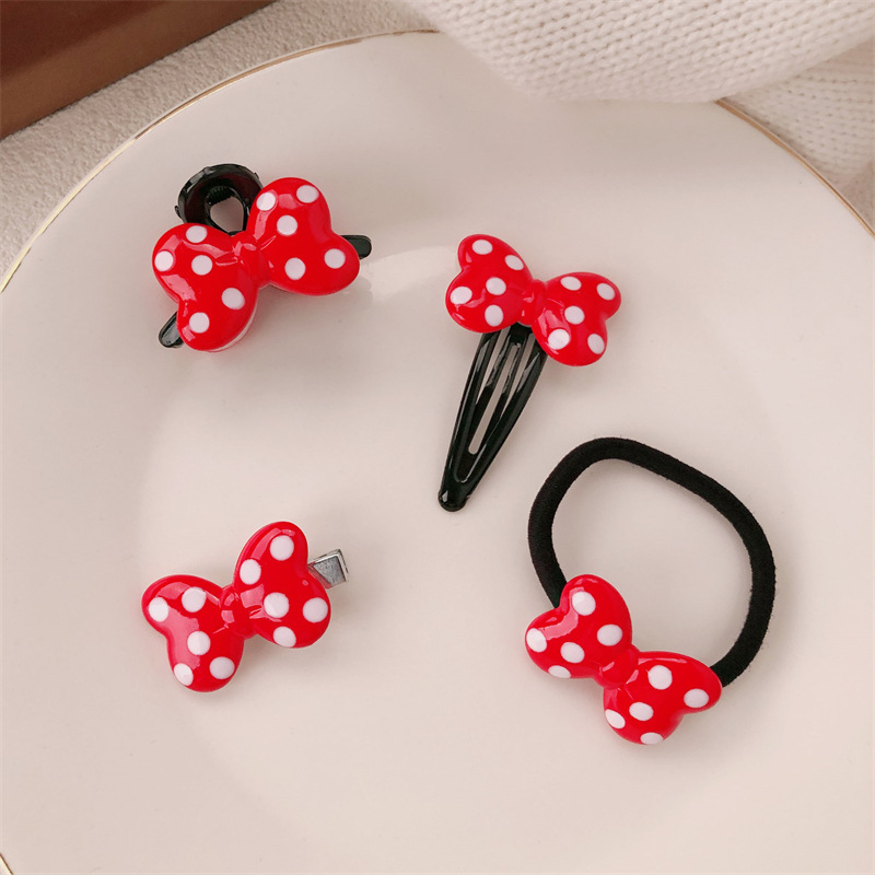 Corda de cabello de arco de punto de onda rojo princesa cabeza encantadora chica atada banda elástica de cabello de alta elasticidad joyería para el cabello