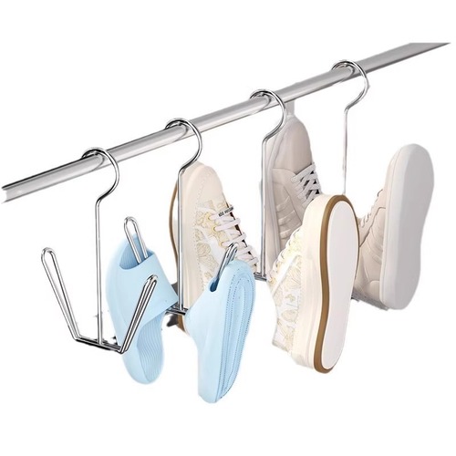 Stainless steel outdoor balcony anti-wind anti-dropping shoe rack, thick sneaker rack, multi-functional home shoe hanger