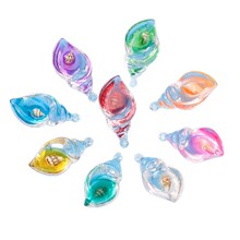 彩色夜光海螺diy手工耳饰钥匙扣箱包挂件树脂七彩心愿田螺小挂件