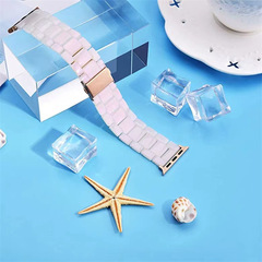Suitable for Apple 789 generation watch transparent resin strap iwatch se transparent fashion wristband summer new style