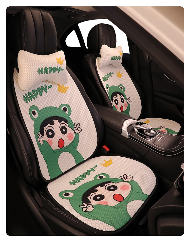 Cute Cartoon Crayon Shin New Car Seat Cushion Four Seasons Universal Cyber Popular Half Bag Seat Cover Women's Seat Cushion Winter Seat Cover