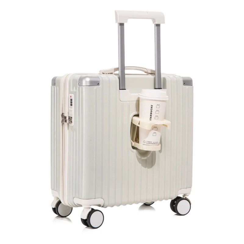 Equipaje transfronterizo de 20 pulgadas, maleta trolley de alta gama de 18 pulgadas, rueda universal silenciosa con portavasos, entrega de una pieza