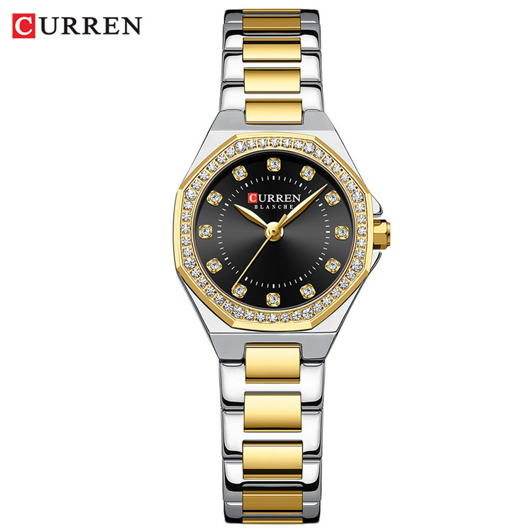 CURREN / CURREN 9100 moda minimalista hombre mujer casual reloj de diamantes disco hombre relojería