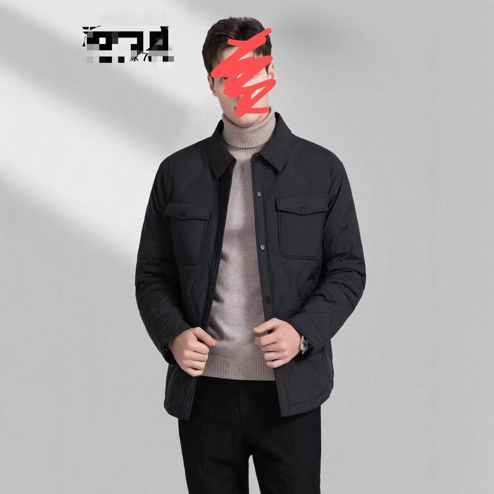 波SD 剪标 鹅绒系列 男士翻领外套款 鹅绒服