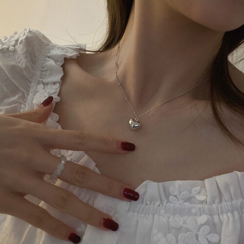 New European and American style ins fairy minimalist internet-famous heart-shaped pendant clavicle chain necklace, versatile trendy necklaces