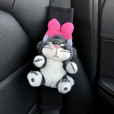 Sürətlər qutusu və əl tormozu başlıqları – Car Decoration - linen-black-shoulder-pads-cat