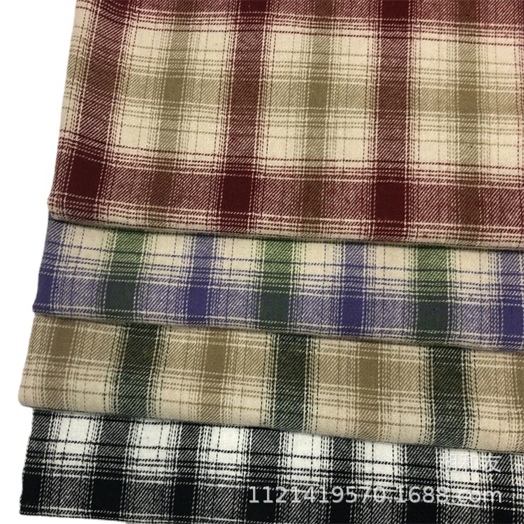 厂家现货圣诞服装格子布 时装休闲服裤装面料 法兰绒色织格子布料