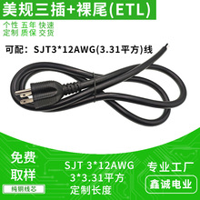 NEMA 5-15P��Ҏ����AC���^�� ETL�J�CSJT 3*12AWG�����Դ����β