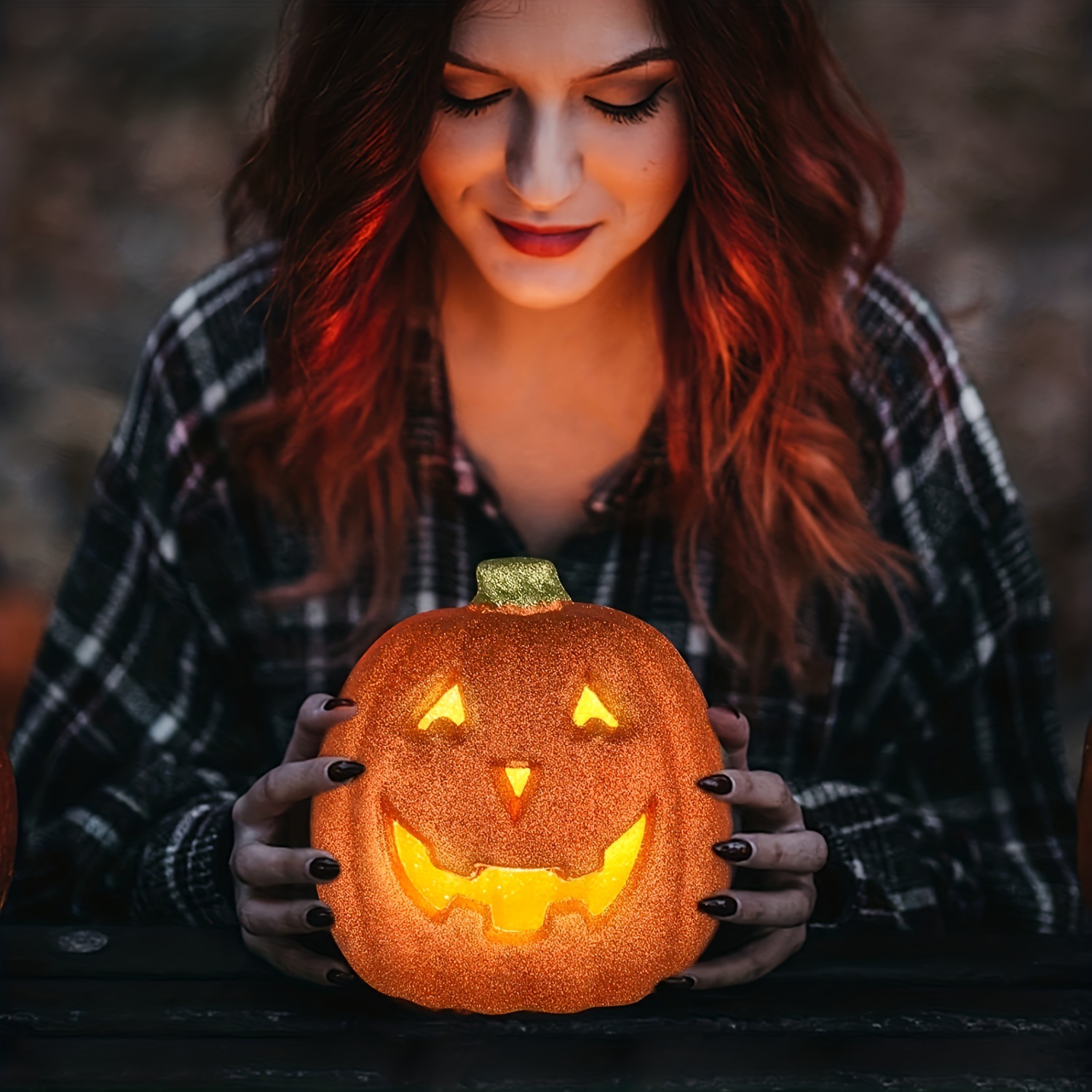 Luz de calabaza naranja de Halloween LED con batería decoración de Halloween decoración de calabaza al aire libre luz LED Halloween