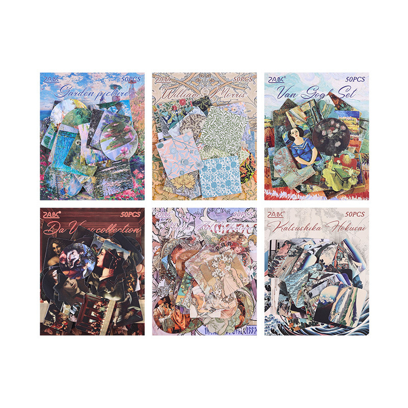 Colección de pintura teñida retro bolsas de pegatinas de cuentas de mano DIY diarios materiales decorativos adhesivos creativos pegatinas de papelería