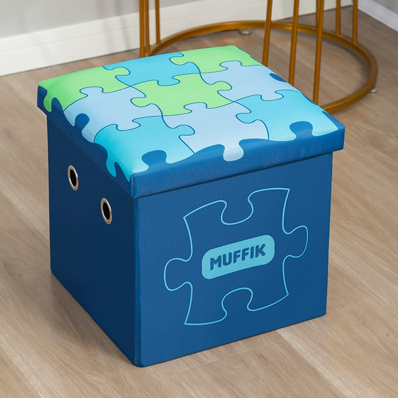 Складной табурет для смены обуви из хлопка и льна, диванный табурет, универсальный табурет для хранения, табурет для хранения с чехлом, тканевый ящик для хранения