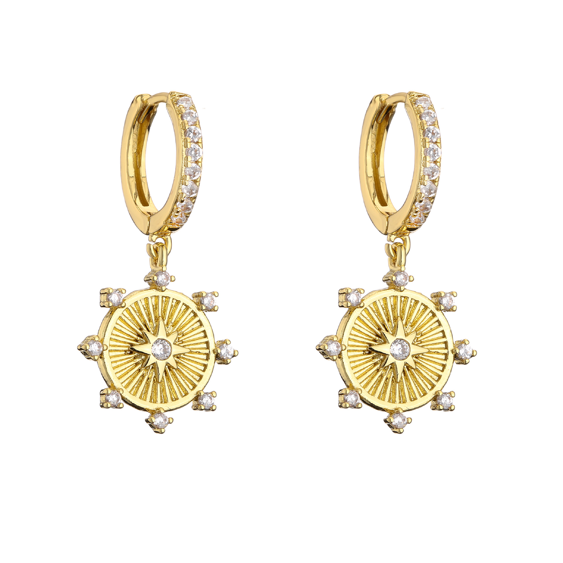 10g Weight Zircon Inlay Material Earrings Classification Wedding, Birthday Occasion Copper Material Geometric Pattern Women'S Gender Plating Design Fashion Style Fashion Geometric Plating Copper Zircon Earrings 15