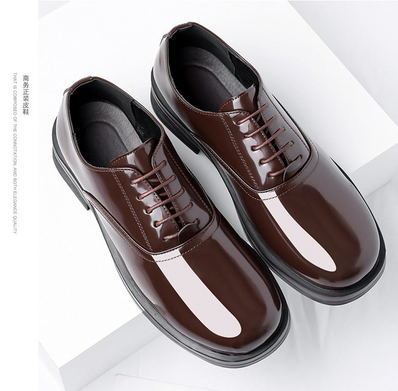 Giày Derby da đế dày cỡ lớn mũi tròn phong cách thanh lịch, giày công sở và dự tiệc cho nam — Màu nâu, màu đen chi tiết 17