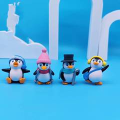 Winter outfit penguin figure, internet celebrity moss micro landscape decorative desk ornament keychain hanger cake accessory wholesale