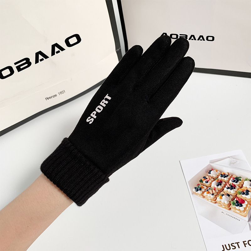 Guantes térmicos de invierno para hombres y mujeres, resistentes al viento, con pantalla táctil y forro de seda