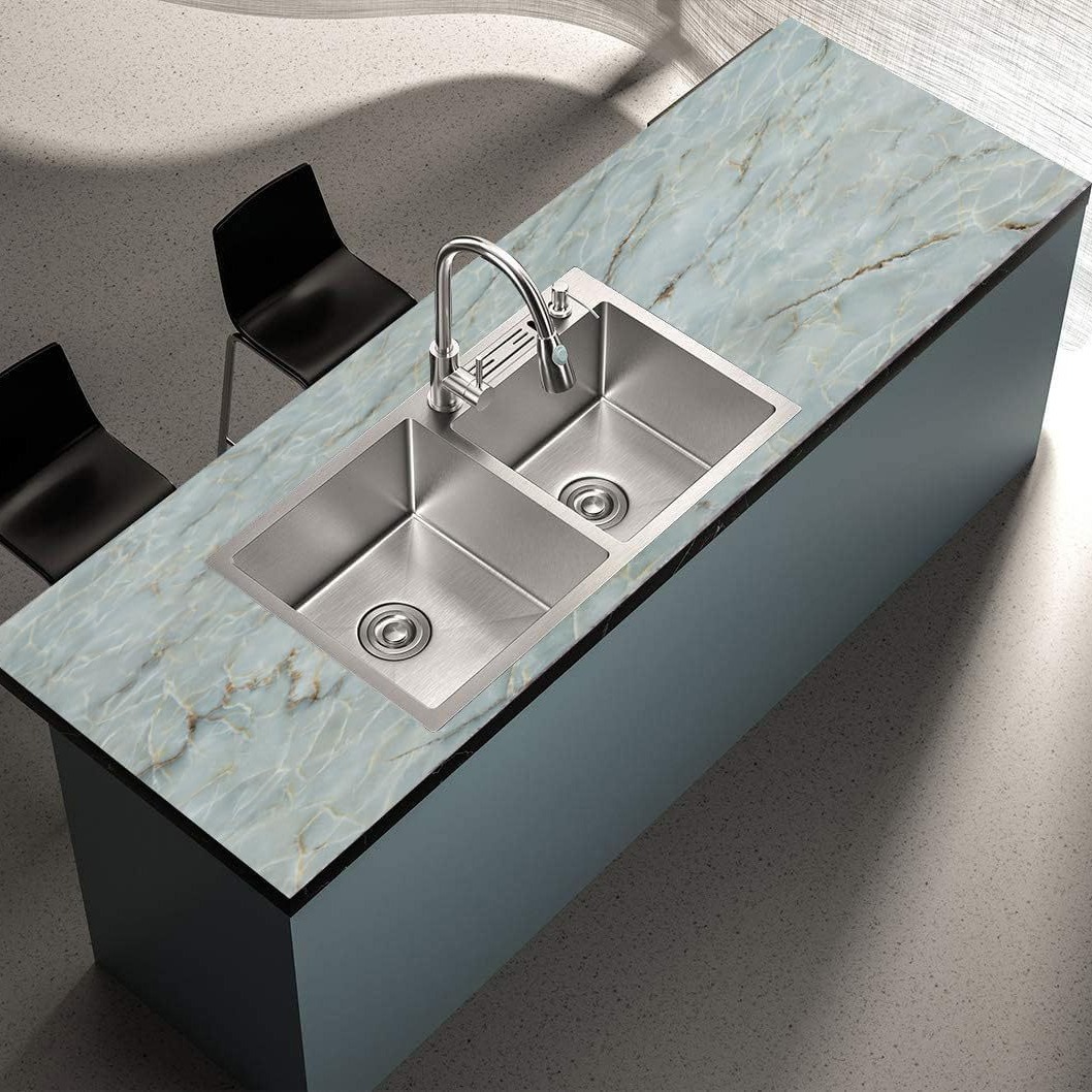 Green Jade Self-Adhesive Peel Stick Waterproof Marble Wallpaper Bathroom Suitable For Cabinets And Kitchens_voghion.com