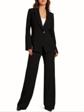 J 13371 Women's Straight Leg Pants Suit Ůװ������װ ��