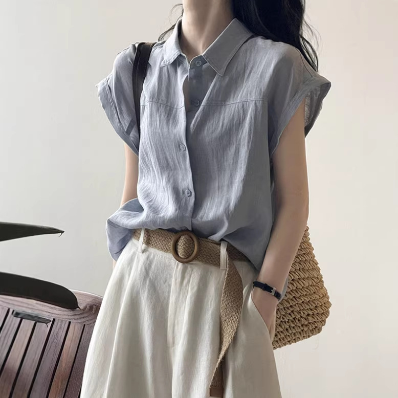 短袖衬衫女夏2026流行爆款薄气质职业通勤法式小资减龄飞袖上衣潮