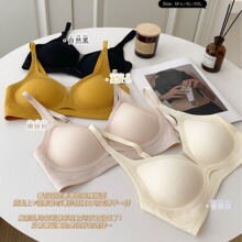 淘奶派新款网纱内衣女果冻条镂空半固定杯软承托聚拢舒适提拉文胸